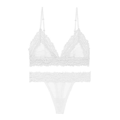 Dot Mesh Bralette Women Push Up Brassiere T Back Panties Set Backless V Neck Lace Transparent Bra Lingerie Set The Clothing Company Sydney