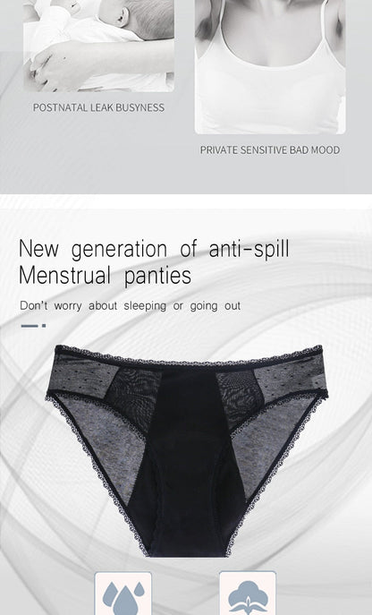 4-Layer Sexy Lace Leakproof Menstrual Panties New Breathable Fast Absorbent Underwear Womens Menstrual Briefs plus size lingerie The Clothing Company Sydney
