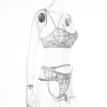 2 Piece Underwear Set Embroidery Lingerie Lace See Through Bra Set Transparent Mesh Lingerie Sexy Bra Set The Clothing Company Sydney