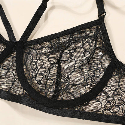 2 Piece Lingerie Underwear Set Sexy Lace Bralette Underwear Black Push up Bra and Thong Set The Clothing Company Sydney
