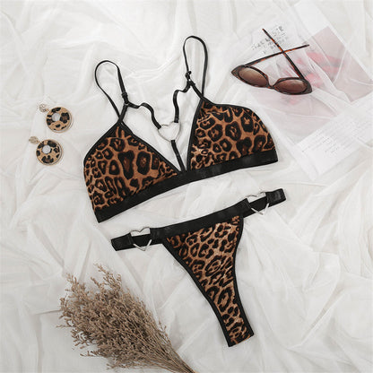 2 Piece Women's Thong Sexy Underwear Set Bra Brassiere Panties Bra Sets Sexy Snake Skin Leopard Lingerie Set The Clothing Company Sydney