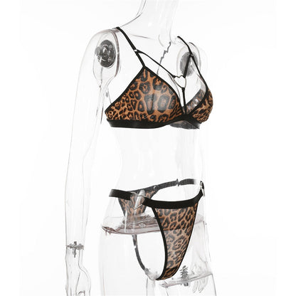 2 Piece Women's Thong Sexy Underwear Set Bra Brassiere Panties Bra Sets Sexy Snake Skin Leopard Lingerie Set The Clothing Company Sydney