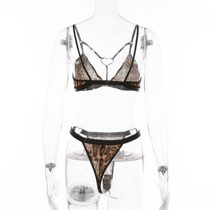 2 Piece Women's Thong Sexy Underwear Set Bra Brassiere Panties Bra Sets Sexy Snake Skin Leopard Lingerie Set The Clothing Company Sydney