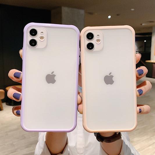 Shockproof Armor Transparent Phone Case For iPhone 12 11 Pro X Xs MAX XR 6 6s 7 8 Plus Camera Protection Candy Color Cover Case The Clothing Company Sydney