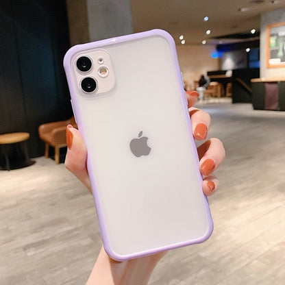 Shockproof Armor Transparent Phone Case For iPhone 12 11 Pro X Xs MAX XR 6 6s 7 8 Plus Camera Protection Candy Color Cover Case The Clothing Company Sydney