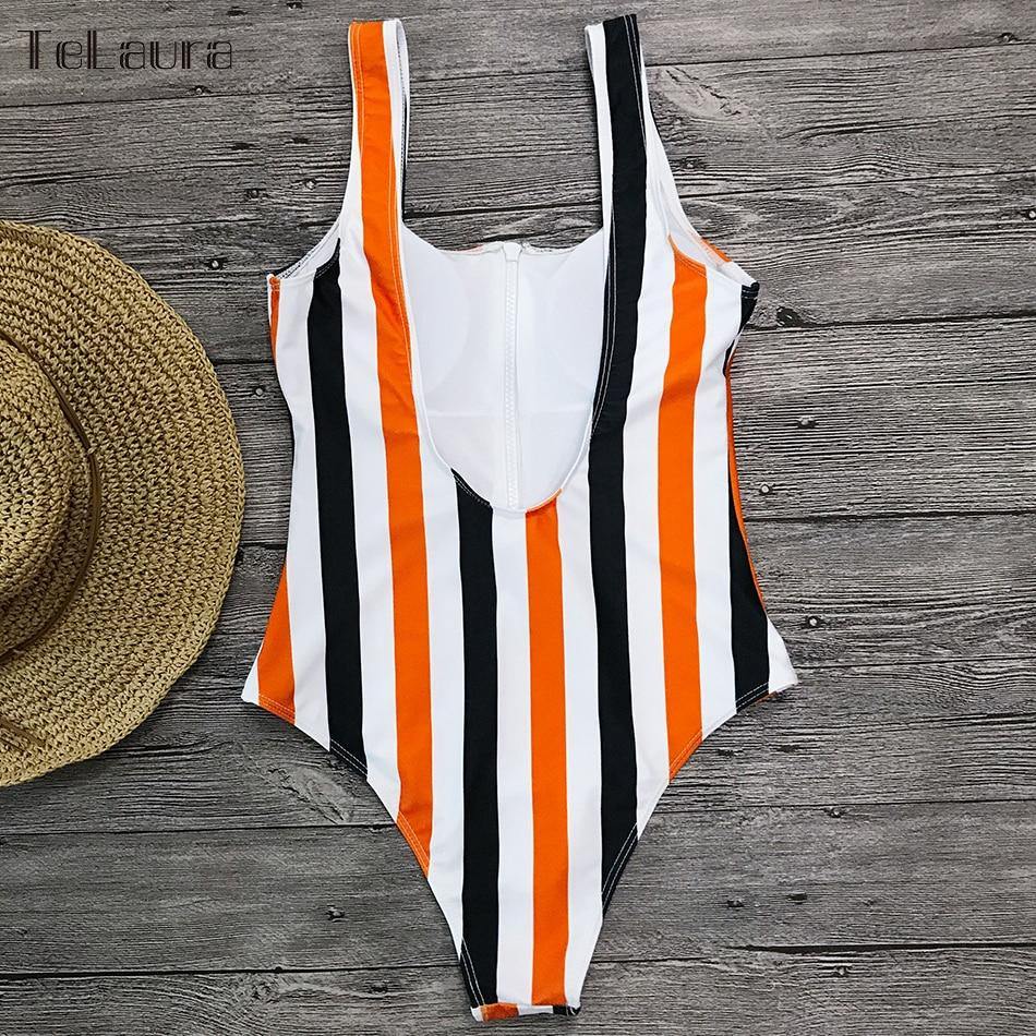 Printed One Piece Swimwear Swimsuit Sexy Monokini Padded Swim Suit Retro Bodysuit Bathing Suit High Cut Beach Wear The Clothing Company Sydney
