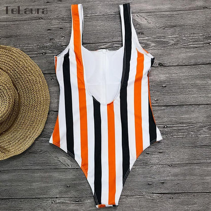 Printed One Piece Swimwear Swimsuit Sexy Monokini Padded Swim Suit Retro Bodysuit Bathing Suit High Cut Beach Wear The Clothing Company Sydney