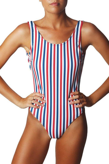 Printed One Piece Swimwear Swimsuit Sexy Monokini Padded Swim Suit Retro Bodysuit Bathing Suit High Cut Beach Wear The Clothing Company Sydney