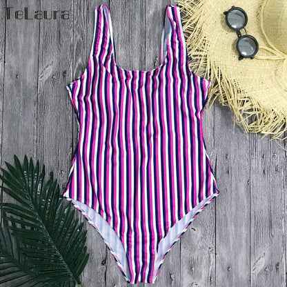 Printed One Piece Swimwear Swimsuit Sexy Monokini Padded Swim Suit Retro Bodysuit Bathing Suit High Cut Beach Wear The Clothing Company Sydney