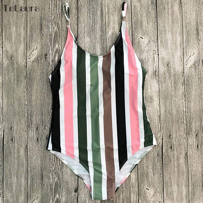 Printed One Piece Swimwear Swimsuit Sexy Monokini Padded Swim Suit Retro Bodysuit Bathing Suit High Cut Beach Wear The Clothing Company Sydney