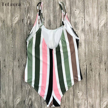 Printed One Piece Swimwear Swimsuit Sexy Monokini Padded Swim Suit Retro Bodysuit Bathing Suit High Cut Beach Wear The Clothing Company Sydney