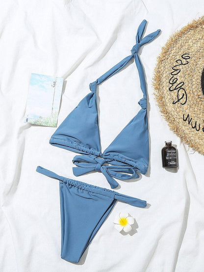 2 Piece Brazilian Micro Swimsuit Mini Thong Bikinis Set Beachwear Halter Top Swimwear Swimming Wear for Bathing Suit The Clothing Company Sydney
