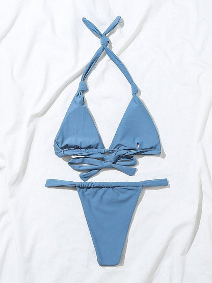 2 Piece Brazilian Micro Swimsuit Mini Thong Bikinis Set Beachwear Halter Top Swimwear Swimming Wear for Bathing Suit The Clothing Company Sydney