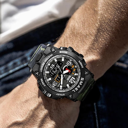 50M Water Resitant Clock Alarm 1545D Dual Display Wristwatch Quartz Military Watch Sport New Mens Watch The Clothing Company Sydney