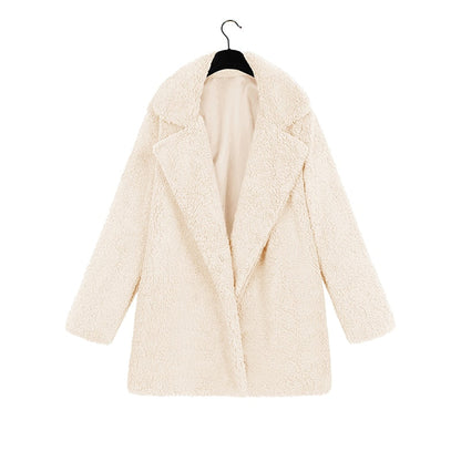 Winter Warm Teddy Faux Fur Coat Long Coat Loose Lapel OverCoat Plus Size Female Plush Coat Jacket The Clothing Company Sydney