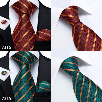 3 Piece Designer Mens Wedding Tie Gold Black Striped Silk Neck Ties Hanky Cufflinks Set The Clothing Company Sydney