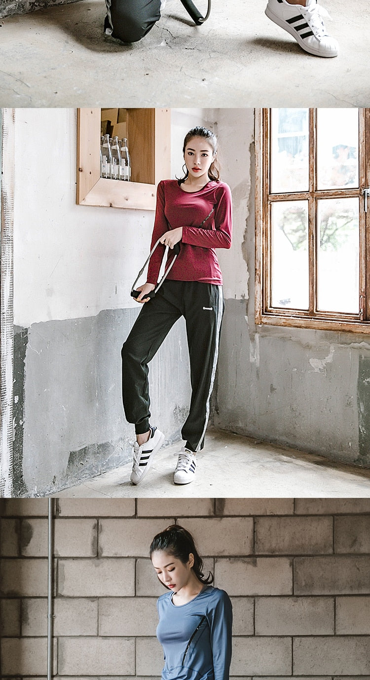 2 Piece Ladies Compression Running suits Sportswear Exercise Sports Gym Leggings long sleeve Yoga Jogging set The Clothing Company Sydney