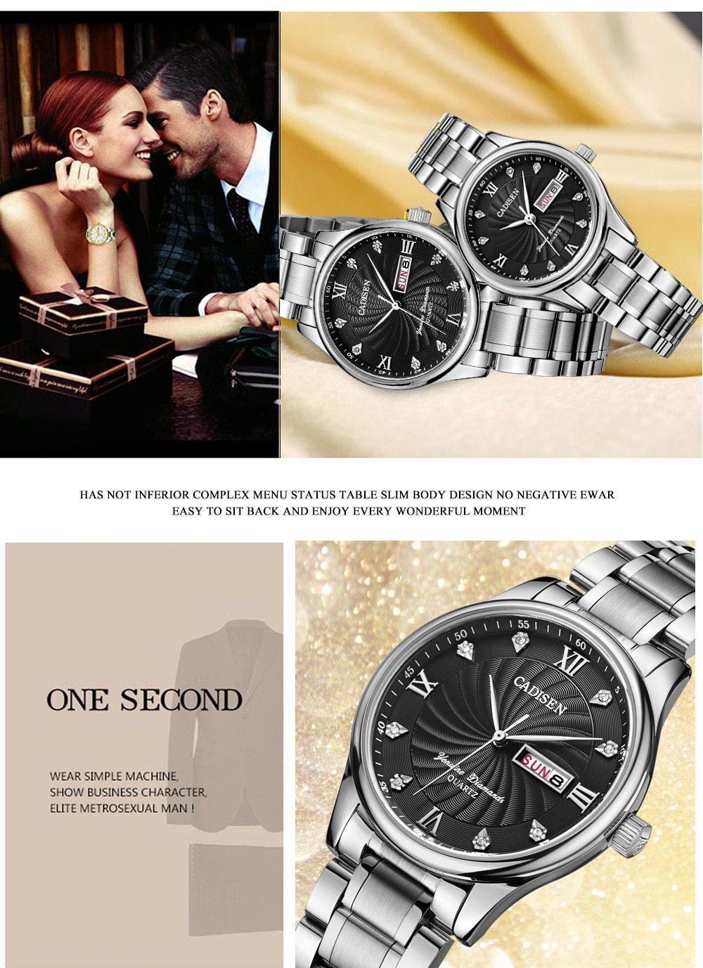 2 Pack Couple Watch Mens Quartz Watches Top Brand Luxury Ladies Dress Wristwatch Set The Clothing Company Sydney