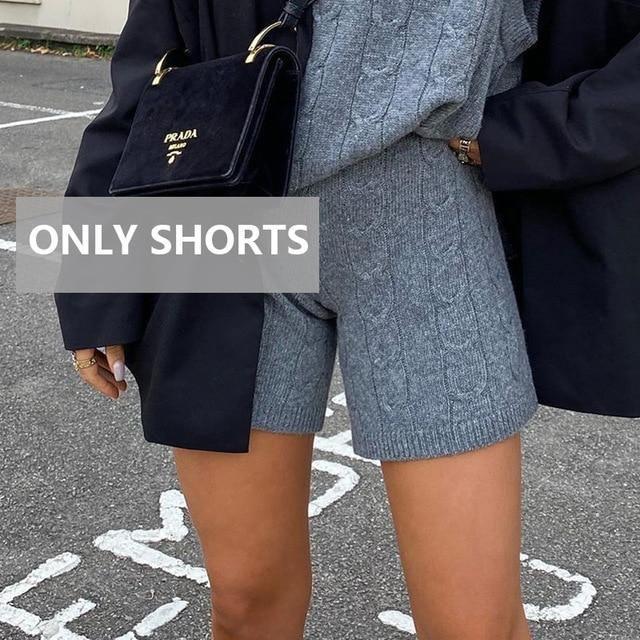 2 Piece Sleeveless Sweater Top Vest And Shorts Mini Matching Set Knitted Autumn Winter Two Piece Set Casual Oversize Jumper Suit Party Outfits The Clothing Company Sydney