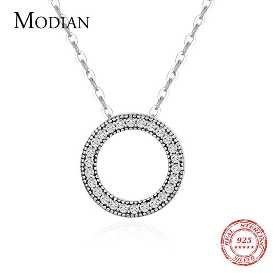 925 Sterling Silver Fashion Round Heart Necklace The Clothing Company Sydney