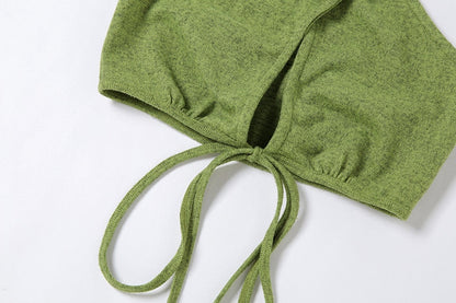 Bandage Halter Crop Sleeveless Backless Club Party Chic Wrap Cropped Slim Streetwear Top The Clothing Company Sydney