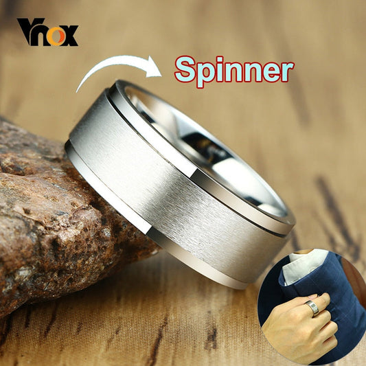 6/8mm Spinner Ring Men Ladies Stress Release Accessory Classic Stainless Steel Wedding Band Casual Sport Jewellery The Clothing Company Sydney
