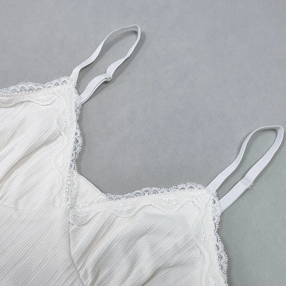 White Summer Ribbed V-neck backless Camisole Mini Shorts 2 Piece Set Pink Casual Outfit The Clothing Company Sydney