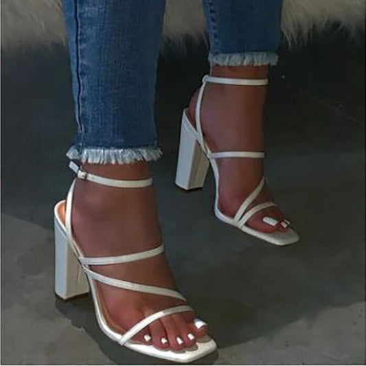 Block Heel Women Shoes Ladies Sandals High Heels White Pink Beige The Clothing Company Sydney