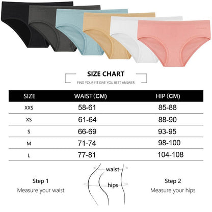 3 Pack Women's Panties Cotton Underwear Solid Color Briefs Girls Low-Rise Soft Panty Underpants Lingerie The Clothing Company Sydney
