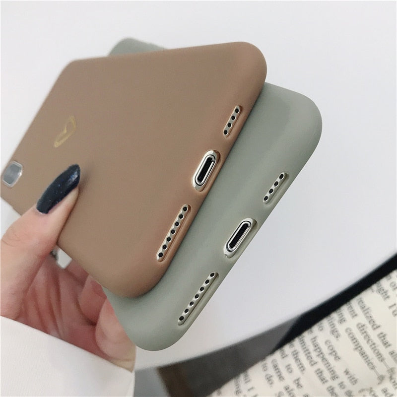 Heart Print Phone Case For iPhone 12 Mini 11 Pro Max XR XS Max 6 7 8 Plus X Candy Color Simple Soft Silicon Back Cover The Clothing Company Sydney