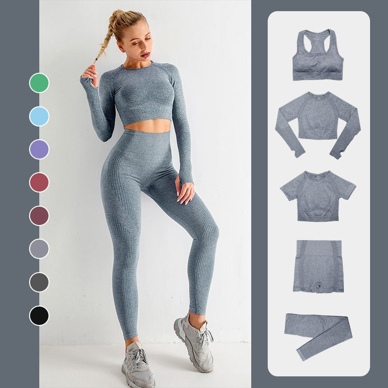 5 Piece Fitness Yoga Pants Leggings Gym Clothing Women's Sportswear Sports  Set Top Tights Sport Bra Set The Clothing Company Sydney