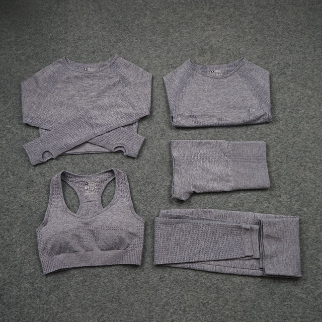 5 Piece Fitness Yoga Pants Leggings Gym Clothing Women's Sportswear Sports  Set Top Tights Sport Bra Set The Clothing Company Sydney