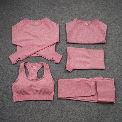 5 Piece Fitness Yoga Pants Leggings Gym Clothing Women's Sportswear Sports  Set Top Tights Sport Bra Set The Clothing Company Sydney
