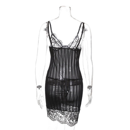 Sleeveless Sheath One-Step Hips Above Knee Fashion Lady Club Sexy See Through Lace Mini Dress The Clothing Company Sydney