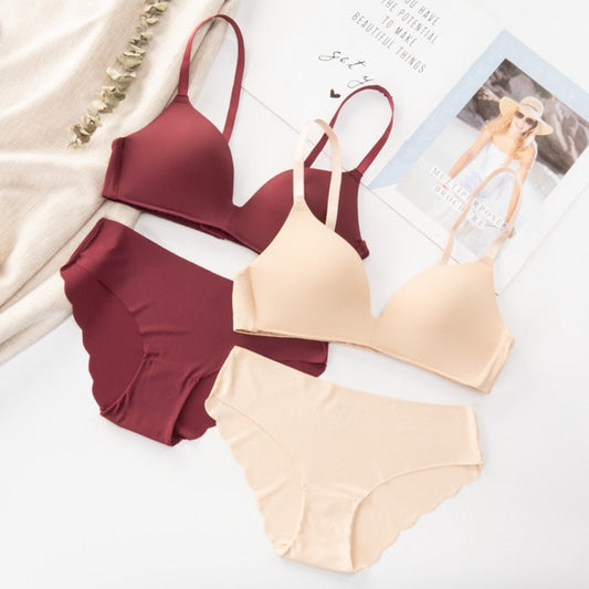2 Piece Seamless Bra Underwear Push Up Wireless Lingerie Adjusted-straps Simple Style Comfortable Brief Undies Set The Clothing Company Sydney