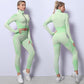 2/3 Piece Seamless Women Yoga Set Workout Sportswear Gym Clothing Fitness Long Sleeve Crop Top High Waist Leggings Sports Suits The Clothing Company Sydney