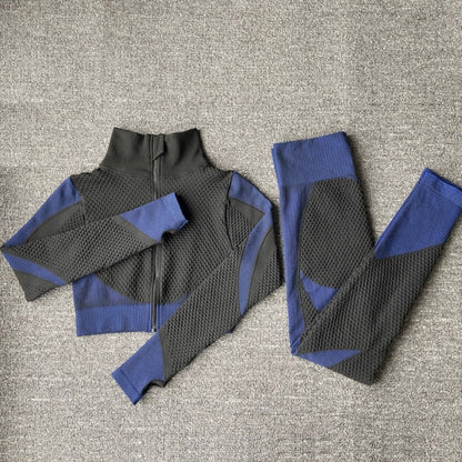 2/3 Piece Seamless Women Yoga Set Workout Sportswear Gym Clothing Fitness Long Sleeve Crop Top High Waist Leggings Sports Suits The Clothing Company Sydney
