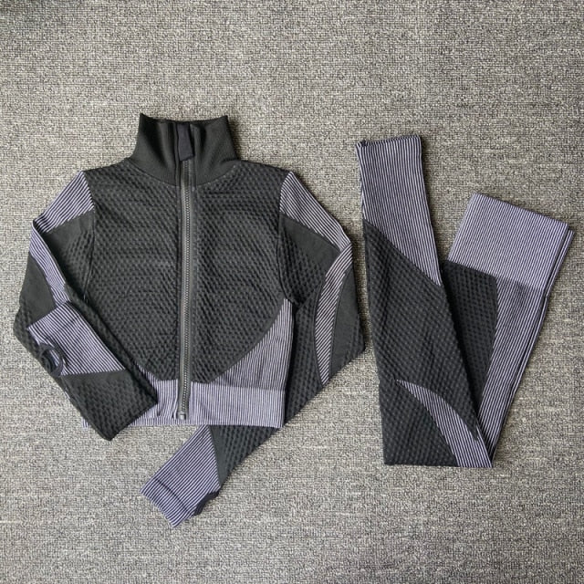 2/3 Piece Seamless Women Yoga Set Workout Sportswear Gym Clothing Fitness Long Sleeve Crop Top High Waist Leggings Sports Suits The Clothing Company Sydney