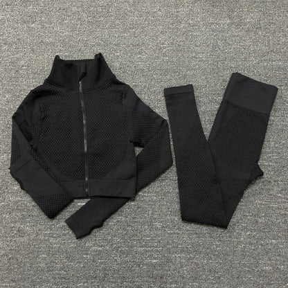 2/3 Piece Seamless Women Yoga Set Workout Sportswear Gym Clothing Fitness Long Sleeve Crop Top High Waist Leggings Sports Suits The Clothing Company Sydney