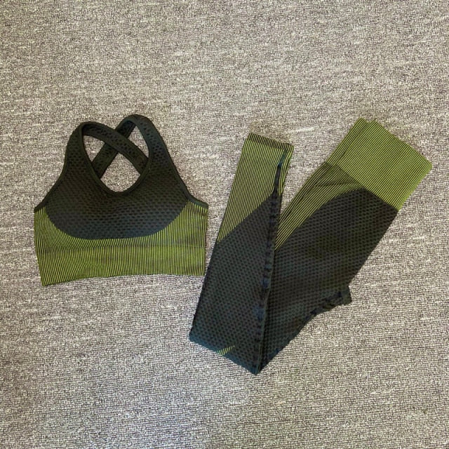 2/3 Piece Seamless Women Yoga Set Workout Sportswear Gym Clothing Fitness Long Sleeve Crop Top High Waist Leggings Sports Suits The Clothing Company Sydney