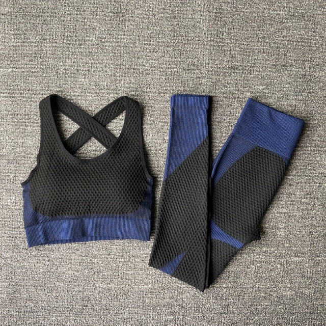 2/3 Piece Seamless Women Yoga Set Workout Sportswear Gym Clothing Fitness Long Sleeve Crop Top High Waist Leggings Sports Suits The Clothing Company Sydney