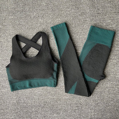 2/3 Piece Seamless Women Yoga Set Workout Sportswear Gym Clothing Fitness Long Sleeve Crop Top High Waist Leggings Sports Suits The Clothing Company Sydney