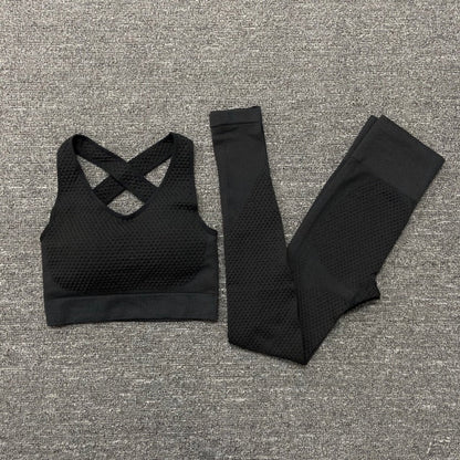 2/3 Piece Seamless Women Yoga Set Workout Sportswear Gym Clothing Fitness Long Sleeve Crop Top High Waist Leggings Sports Suits The Clothing Company Sydney