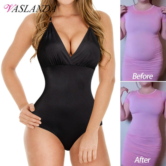Shapewear Bodysuits Seamless Deep V Neck Bodysuit Smooth Slip Crop Tops Tummy Control Body Shaper Underwear The Clothing Company Sydney
