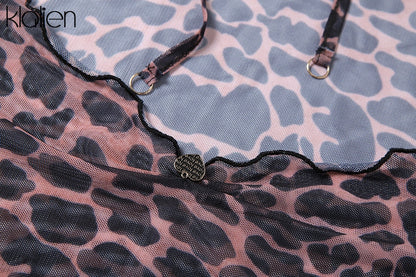 Autumn Fashion Sexy Hollow Out Backless Leopard Print Casual Street Party Vacation Beach Bodycon Dress The Clothing Company Sydney