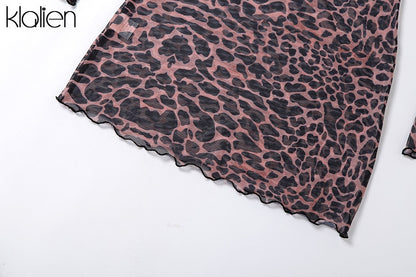 Autumn Fashion Sexy Hollow Out Backless Leopard Print Casual Street Party Vacation Beach Bodycon Dress The Clothing Company Sydney