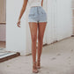 Blue Light Wash Denim High Waist Jeans Summer Pocket Front Vacation Casual Shorts The Clothing Company Sydney
