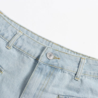 Blue Light Wash Denim High Waist Jeans Summer Pocket Front Vacation Casual Shorts The Clothing Company Sydney