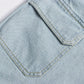 Blue Light Wash Denim High Waist Jeans Summer Pocket Front Vacation Casual Shorts The Clothing Company Sydney