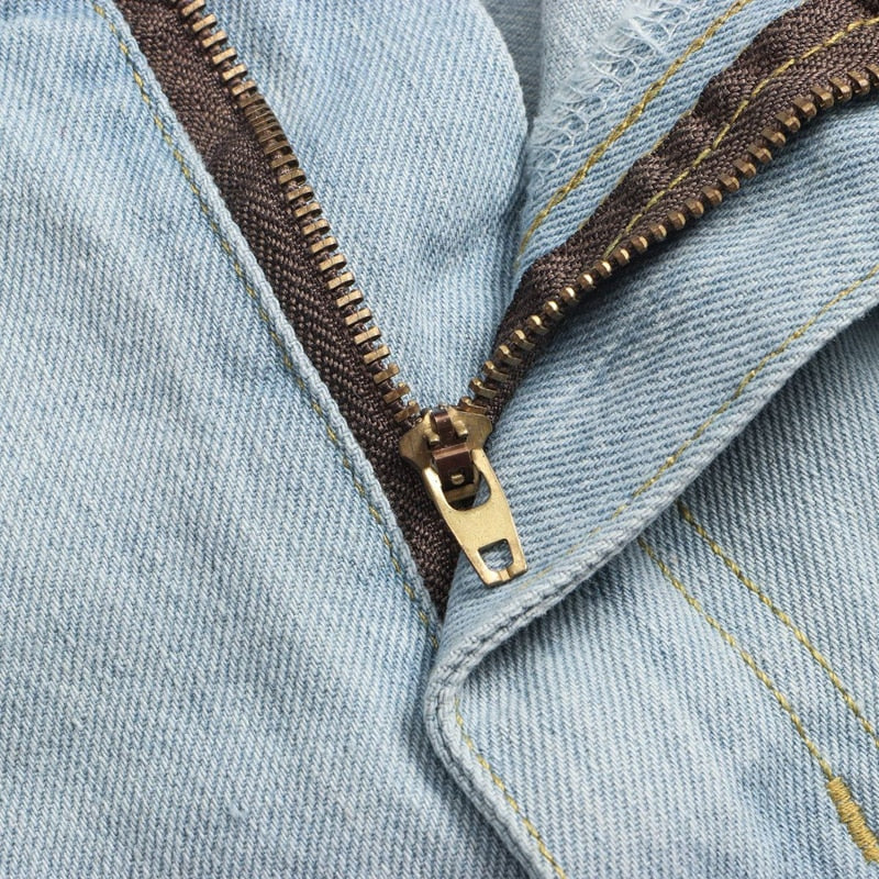 Blue Light Wash Denim High Waist Jeans Summer Pocket Front Vacation Casual Shorts The Clothing Company Sydney